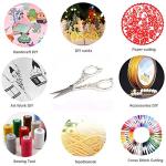BIHRTC Vintage European Style Scissors Stainless Steel for Cross Stitch Cutting Embroidery Sewing Handcraft Craft Art Work DIY Tool(Silver)