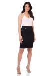 Rekucci Women’s Ease into Comfort Pull-On Stretch Denim Skirt – Soft Jean Fabric, Flattering Slim Fit, All-Day Comfort (10, Black)