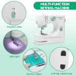 Xamanabu Sewing Machine for Beginners with 12 Built-in Stitches, 6 Included Feet, Portable Sewing Machine with Foot Pedal, High-Low Speeds