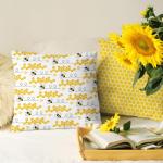 Whaline 6Pcs Bee Cotton Fabric Bundles Bee Daisy Honeycomb Plaid Fat Quarters Theme Quilting Patchwork Squares for Summer DIY Handmade Craft Decor, 18 x 22 Inch