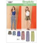 Simplicity US1887K5 Easy to Sew Women's Pants, Shorts, and Skirt Sewing Pattern Kit by Karen Z, Code 1887, Sizes 8-16