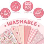 Aubliss 8pcs Fat Quarter Fabric Bundles (100% Cotton - 20'' x 20'') Quilting Cotton Craft Fabric Pre-Cut Squares Sheets for Patchwork Sewing Quilting Crafting(Sweet Pink)