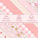 Aubliss 8pcs Fat Quarter Fabric Bundles (100% Cotton - 20'' x 20'') Quilting Cotton Craft Fabric Pre-Cut Squares Sheets for Patchwork Sewing Quilting Crafting(Sweet Pink)