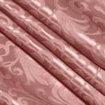 VACVELT Damask Jacquard Satin Fabric by The Yard, 60 Inch Wide Rose Gold Satin Fabric Shiny Cloth Fabric, Silky Brocade Fabric for Bridal Dress, Wedding Decorations, Crafts, Sewing, Draping (1 Yard)