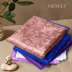 VACVELT Damask Jacquard Satin Fabric by The Yard, 60 Inch Wide Rose Gold Satin Fabric Shiny Cloth Fabric, Silky Brocade Fabric for Bridal Dress, Wedding Decorations, Crafts, Sewing, Draping (1 Yard)