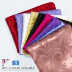 VACVELT Damask Jacquard Satin Fabric by The Yard, 60 Inch Wide Rose Gold Satin Fabric Shiny Cloth Fabric, Silky Brocade Fabric for Bridal Dress, Wedding Decorations, Crafts, Sewing, Draping (1 Yard)