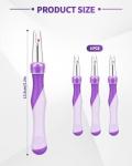 3 PCS Needle and Thread Seam Ripper, Rippers for Sewing and Thread,Remover Stitch Tool for Hand Sewing, Knitting, Cross Stitching, Embroidery and Thread Removal (Purple)