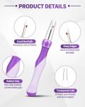 3 PCS Needle and Thread Seam Ripper, Rippers for Sewing and Thread,Remover Stitch Tool for Hand Sewing, Knitting, Cross Stitching, Embroidery and Thread Removal (Purple)