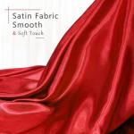 Entisn Red Satin Fabric by The Yard, Silky Fabric 60 Inch Charmeuse Satin Fabric, Soft Cloth Fabric for Wedding Decor, DIY Crafts, Napkins, Bridal Dress, Sewing(1 Yard)
