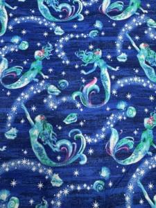 Fabric Traditions Blue Mermaid Cotton Fabric, 1 Yard Precut
