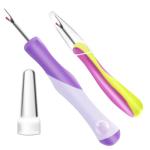 2 PCS Seam Rippers, Rippers for Sewing and Thread,Remover Stitch Tool for Hand Sewing, Knitting, Cross Stitching, Embroidery and Thread Removal(Purple + Green)
