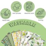 Aubliss 8pcs Fat Quarter Fabric Bundles 20'' x 20'' Cotton Craft Fabric Pre-Cut Squares Sheets for Patchwork Sewing Quilting Crafting(Green Floral)