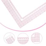 TIESOME L-Square Ruler Clear Sewing Ruler, Plastic Measure Tailor Ruler 90 Degree Clear Sewing Ruler Square Framing Measuring Tool Fabric Sewing Measuring Supplies for Pattern Making(1 PCS)