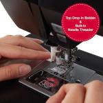 SINGER Heavy Duty 6600C Sterling Sewing Computerized Machine + Accessory | 100 Built-In Stitches Deliver 215 Stitch Applications| 60% More Power, 1100 Stitches/Min| Metal Frame, 6 One-Step Buttonhole