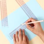 TIESOME L-Square Ruler Clear Sewing Ruler, Plastic Measure Tailor Ruler 90 Degree Clear Sewing Ruler Square Framing Measuring Tool Fabric Sewing Measuring Supplies for Pattern Making(1 PCS)