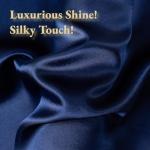 Precut Satin Fabric - Silky, Shiny, Soft Charmeuse Satin - Cloth Fabric by The Yard (1 Yard x 57 inch) - Navy Blue Fabric for Dress, Wedding Decorations, Draping, Sewing, Table Cloth, DIY Crafts
