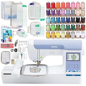 Brother PE900 5" x 7" Embroidery Machine with 5pc Embroidery Hoop Set, Embroidery Threads, & Accessories