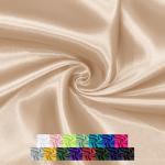 P Pothuiny 55 Inch Wide Beige Satin Fabric by The Yard, Silky Charmeuse Satin Fabric for Bridal Wedding Dress Decor DIY Apparel Crafts, 1 Yard