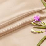 P Pothuiny 55 Inch Wide Beige Satin Fabric by The Yard, Silky Charmeuse Satin Fabric for Bridal Wedding Dress Decor DIY Apparel Crafts, 1 Yard