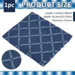 PH PandaHall Denim Fabric, 1.8 Yards Wide Hook Flower Denim Cloth Cotton Jean Fabric 21.7 inch Long Jacquard Rhombus Pattern Fabrics for Sewing DIY Crafting Clothing Bags, Midnight Blue
