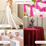 P Pothuiny 55 Inch Wide Beige Satin Fabric by The Yard, Silky Charmeuse Satin Fabric for Bridal Wedding Dress Decor DIY Apparel Crafts, 1 Yard