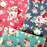 Boao 3 Pieces 3 Yards 62 Inch Wide Floral Cotton Fabric Rose Pattern Flowers Print Quilting Fabric Bundle for Mother‘s Day Quilting Sewing Crafting DIY Making