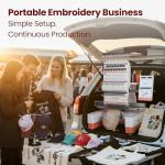 Poolin EOM 15-Needle Commercial Embroidery Machine for Small Business – Built for Hats, Caps & Daily Orders, 9” Touchscreen, Auto Color Change & Trim, Large Embroidery Area, WiFi/USB Design Transfer