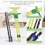 KISEER 2 Pieces Sewing Gauge Ruler 5-in-1 Sliding Sewing Measuring Ruler Fabric Quilting Tool with 4 Pcs Marker Pen for Knitting Crafting Sewing Beginner Supplies