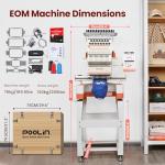 Poolin EOM 15-Needle Commercial Embroidery Machine for Small Business – Built for Hats, Caps & Daily Orders, 9” Touchscreen, Auto Color Change & Trim, Large Embroidery Area, WiFi/USB Design Transfer