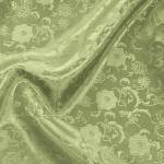 KKJIAF Sage Green Satin Jacquard Fabric 2 Yard, 60 Inch Wide Shiny Sunflower Pattern Silky Brocade Cloth Fabric for Tablecloth, Table Runner, Napkins, Dress, Bedding Sheet, DIY Crafts