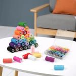 72 PCS Sewing Thread, Thread for Sewing Supplies, 36 Colors Polyester, 400 Yards Per Spool with Spools and Prewound Bobbins for Hand & Machine