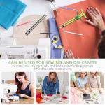 KISEER 2 Pieces Sewing Gauge Ruler 5-in-1 Sliding Sewing Measuring Ruler Fabric Quilting Tool with 4 Pcs Marker Pen for Knitting Crafting Sewing Beginner Supplies