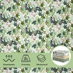 Aubliss 8pcs Fat Quarter Fabric Bundles 20'' x 20'' Cotton Craft Fabric Pre-Cut Squares Sheets for Patchwork Sewing Quilting Crafting(Green Floral)