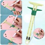 2 Pcs Seam Gauge for Sewing 5-in-1 T-Shaped Sliding Gauge Ruler Seam Gauge Fabric Quilting Ruler Sewing Gauge with Sliding Marker Measuring Tool Set for Knitting Crafting Sewing Beginner Supplies