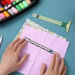 2 Pcs Seam Gauge for Sewing 5-in-1 T-Shaped Sliding Gauge Ruler Seam Gauge Fabric Quilting Ruler Sewing Gauge with Sliding Marker Measuring Tool Set for Knitting Crafting Sewing Beginner Supplies