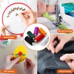 6 Pcs Sewing Thread Kit, 400 Yards Each Spool 402 Polyester Thread with Sewing Needle & Threader, Sewing Threads for Sewing Machine, Hand Stitching, Embroidery
