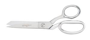 Gingher 7" Dressmaker's Fabric Scissors with Protective Sheath, Stainless Steel Shears, Sharp Knife Edge Fabric Scissors, Chrome Plated Nickel Finish