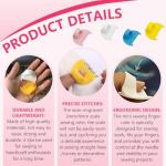 4Pcs Edge Stitch Lock & Sewing Gauge,Sewing Needle Gauge Measuring Tool,Mini Sewing Finger Ruler for Even Stitches,Quilting Stitching Aids for Beginners,DIY Stitching kit Tool,4MM&4Colours