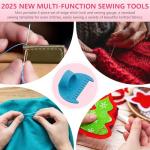 4Pcs Edge Stitch Lock & Sewing Gauge,Sewing Needle Gauge Measuring Tool,Mini Sewing Finger Ruler for Even Stitches,Quilting Stitching Aids for Beginners,DIY Stitching kit Tool,4MM&4Colours