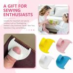 4Pcs Edge Stitch Lock & Sewing Gauge,Sewing Needle Gauge Measuring Tool,Mini Sewing Finger Ruler for Even Stitches,Quilting Stitching Aids for Beginners,DIY Stitching kit Tool,4MM&4Colours