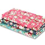 Boao 3 Pieces 3 Yards 62 Inch Wide Floral Cotton Fabric Rose Pattern Flowers Print Quilting Fabric Bundle for Mother‘s Day Quilting Sewing Crafting DIY Making