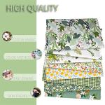 Aubliss 8pcs Fat Quarter Fabric Bundles 20'' x 20'' Cotton Craft Fabric Pre-Cut Squares Sheets for Patchwork Sewing Quilting Crafting(Green Floral)