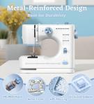 SEDNEE Sewing Machine for Beginners, 16 Built-In Stitches, Small Sewing Machine with Accessory Kit, 2-Speed, Foot Pedal, Storage Drawer, Portable Tabletop Full-Feature Design for Home DIY (Blue)