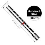 3 Pack Sewing Ruler Sliding Gauge Sewing Measuring Tool Black Metal Seam Guide Ruler for Knitting Crafting Sewings Beginner Hemming Quilting Crafting