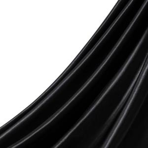 Q&J Fabric Co. Black Satin Fabric by The Yard Soft Charmeuse Cloth Silky Fabric Polyester Fabric 55'' for DIY Sewing Crafts Wedding Dresses & Party Decor | Smooth, Shiny & Wrinkle-Resistant (1 Yard)