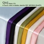 Q&J Fabric Co. Black Satin Fabric by The Yard Soft Charmeuse Cloth Silky Fabric Polyester Fabric 55'' for DIY Sewing Crafts Wedding Dresses & Party Decor | Smooth, Shiny & Wrinkle-Resistant (1 Yard)