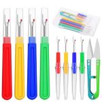 ZMAAGG Seam Ripper, 4 Big and 4 Small Stitch Remover Tools, Seam Rippers for Sewing, Thread Remover Tool with Thread Snip, Storage Box