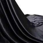 Black Silk Satin Fabric 5 Yards 55" Wide, Shiny and Soft Charmeuse Satin Fabric for Sewing Wedding Bridal Dress Crafts