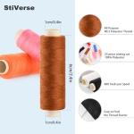 AOFITOA 12 Color Sewing Thread Kit, All Purpose Thread Polyester, 400 Yards Each Spool with Sewing Needle & Threader, Needle and Polyester Threads Small kit Applicable to DIY and Home Hand Stitching.
