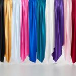 Black Silk Satin Fabric 5 Yards 55" Wide, Shiny and Soft Charmeuse Satin Fabric for Sewing Wedding Bridal Dress Crafts